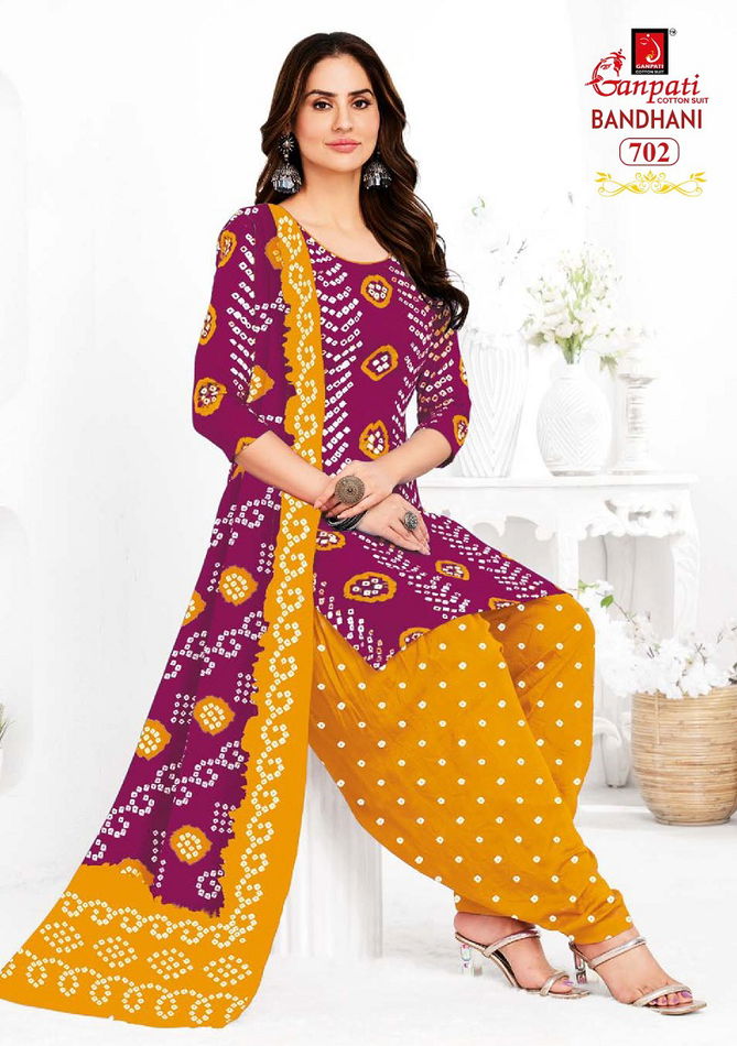 Bandhani Vol 7 By Ganpati Bandhani Printed Cotton Readymade Dress  Orders In India